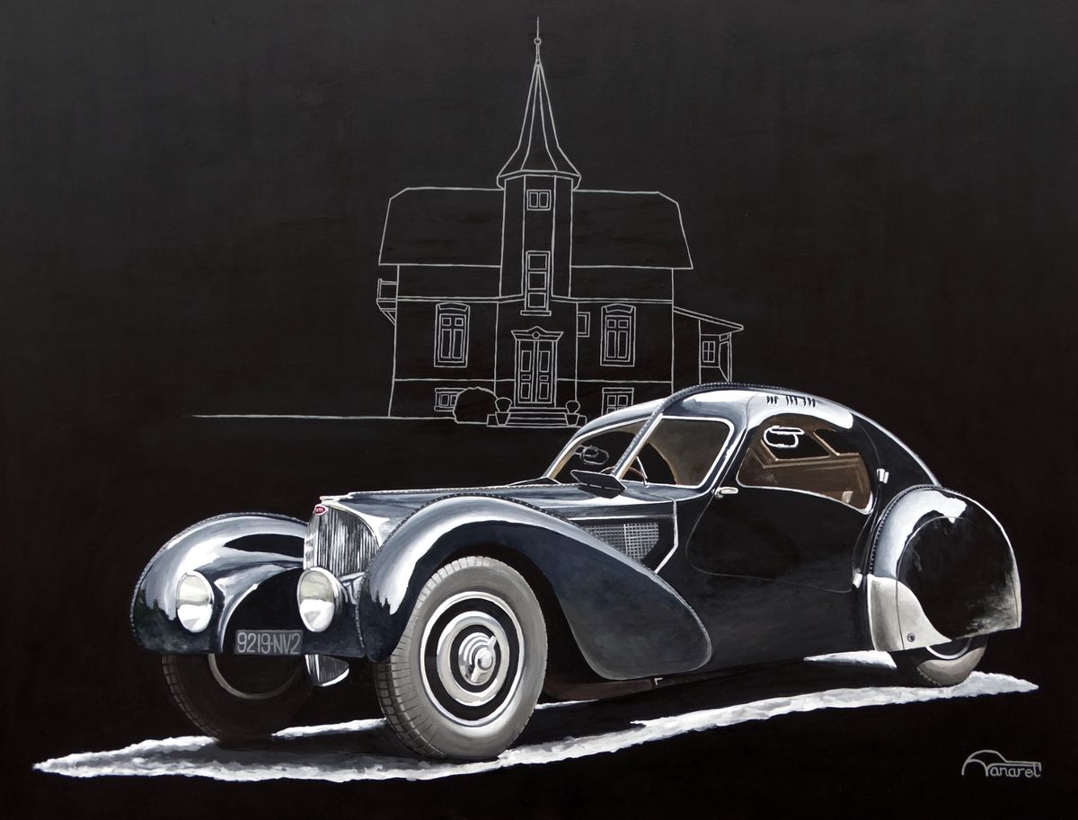 Decoração De Parede  2  - Country Corner Style - Quadro De Madeira Em Relevo Bugatti E Barco Reino Unido